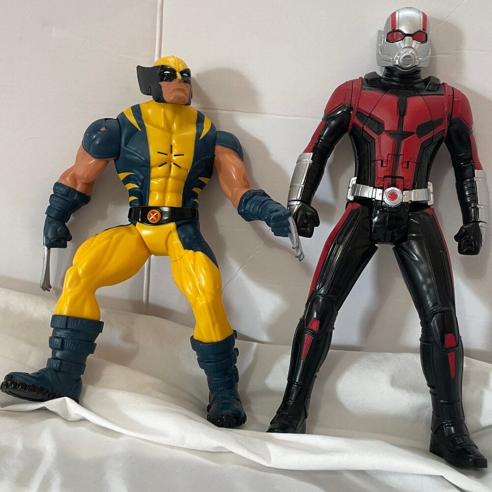Lot Superhero Action Figures Marvel's Antman Shrink & Strike Talking Wolverine